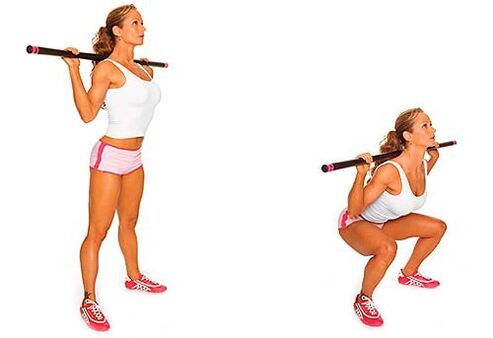 squats ერთად bodybar წონის დაკარგვა მხარეები და მუცლის